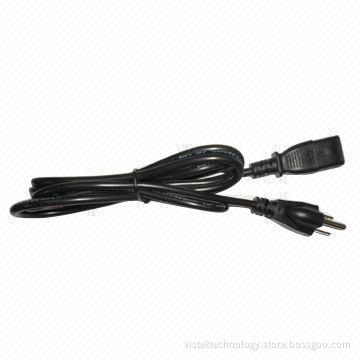 3-prong US-style AC Power Cord with C13 Connector, or Customized Design